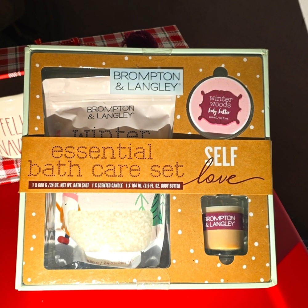 🎄Brompton & Langley Winter ❄️ Woods Essential Bath Care  3-Piece Box Gift Set